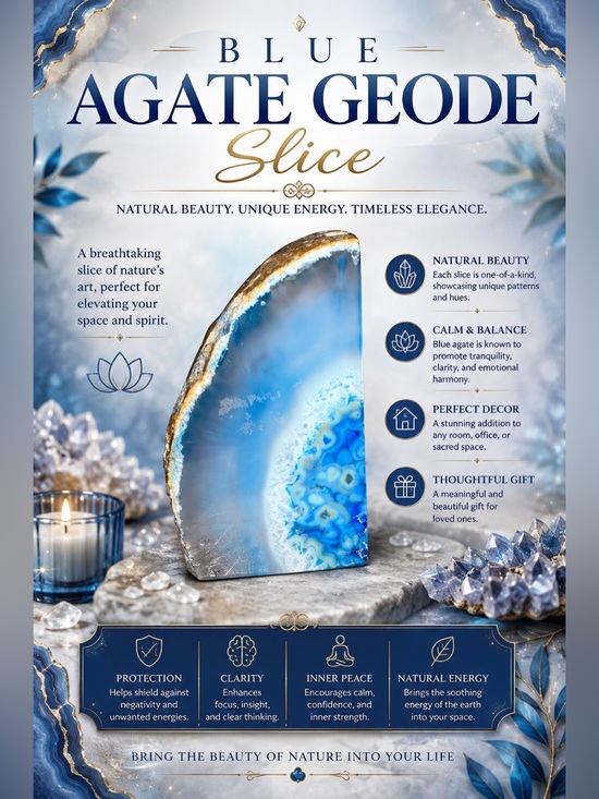 Other - Blue Agate Geode Slice
